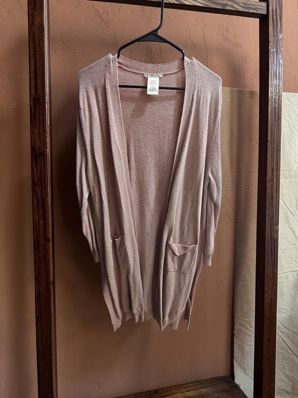 Matty M Blush Pink Open-Front Cardigan Sweater